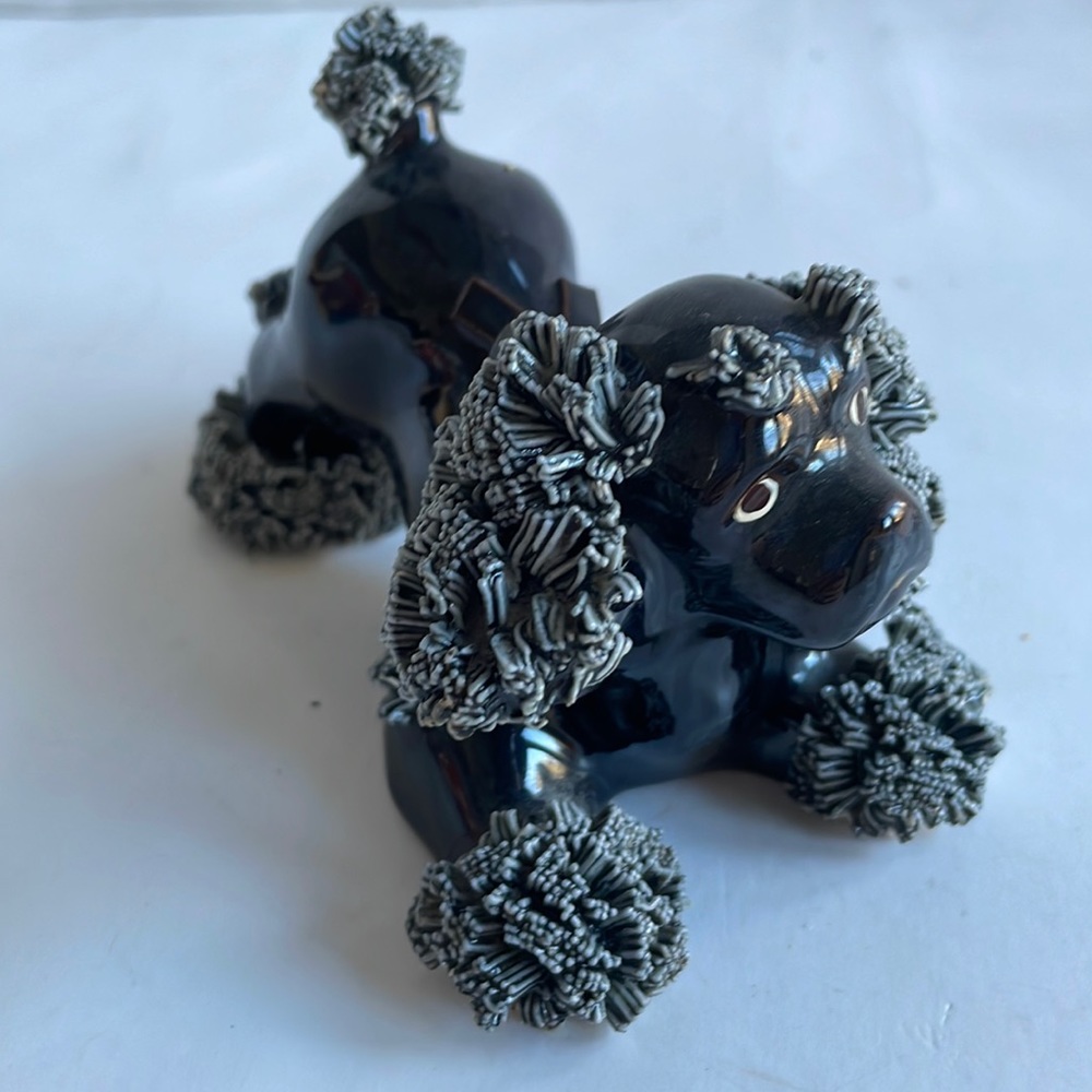 Black poodle Spaghetti with bow